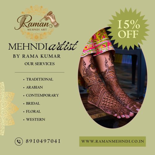 Green And Gold Festive Henna Artist Promotional Ad Instagram Post